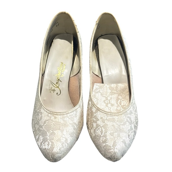 Inspirations By Myers Elegant Off-White/Cream Lace Heels. Size 8 - Picture 6 of 15